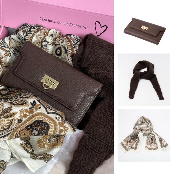 Huvudbild Presentpaket - brun - viskossjal - stickad liten ...