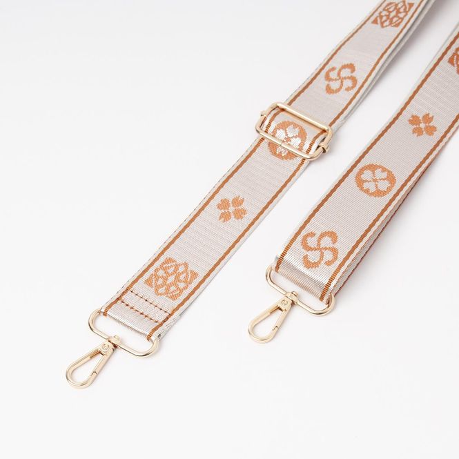 Huvudbild Axelrem beige och cognac - väska rem med mönster ...