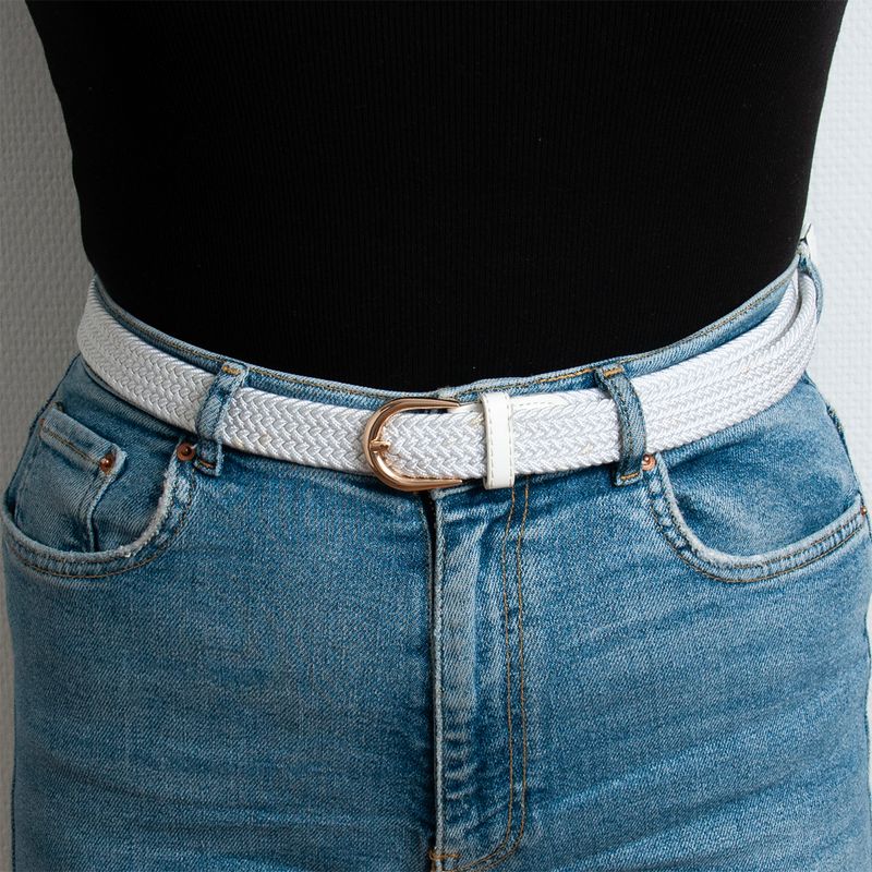 Smalt resårbälte, guld - vitt