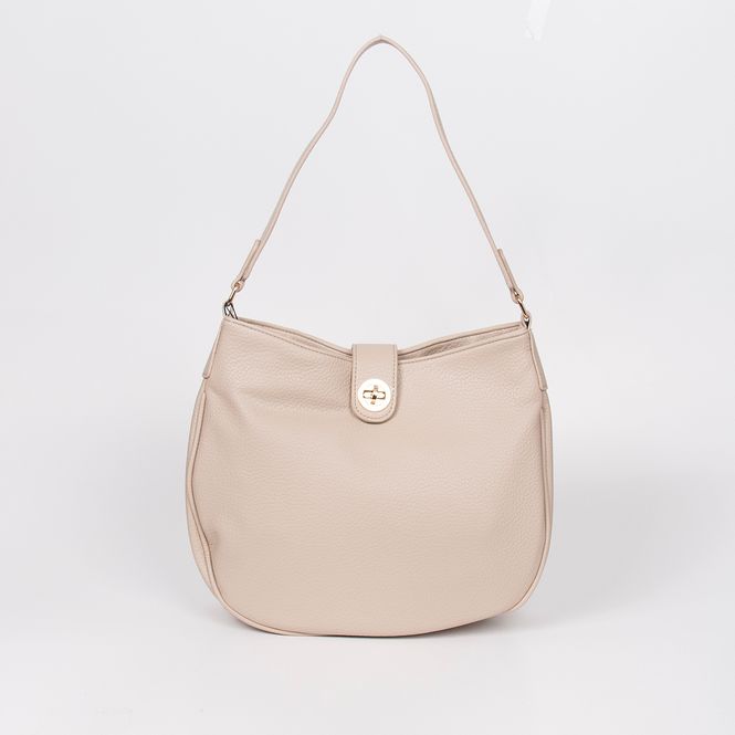 Huvudbild Iona ovalbag - beige - rymlig axelväska i tidlös ...