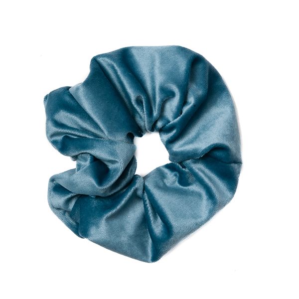 Bild på Scrunchie hårslips i sammet - jeansblå