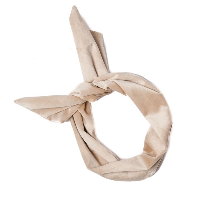 Huvudbild Stort hårband i sammet med tråd - beige