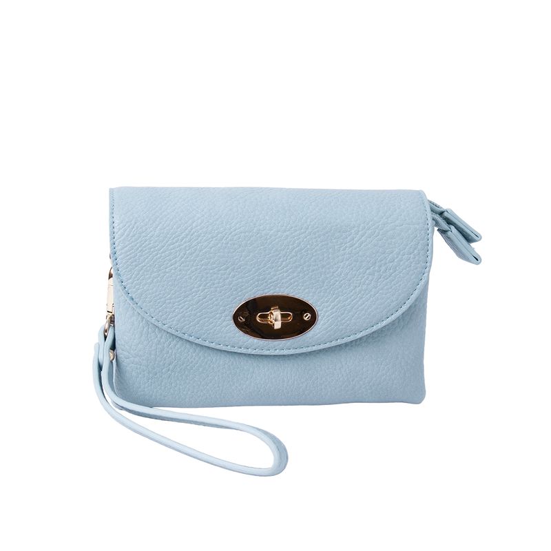 DANIELLE clutch blå pastel i imitert skinn