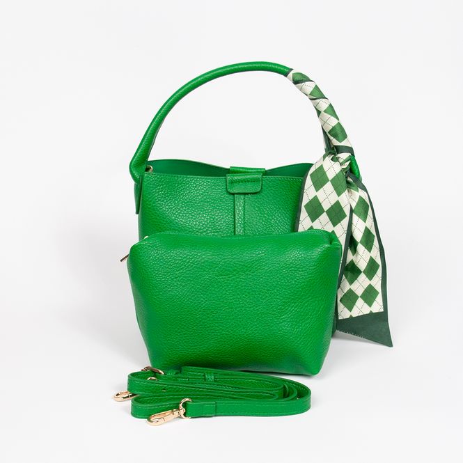 Huvudbild Ibelin liten bucketbag - grön - feminin väska med ...