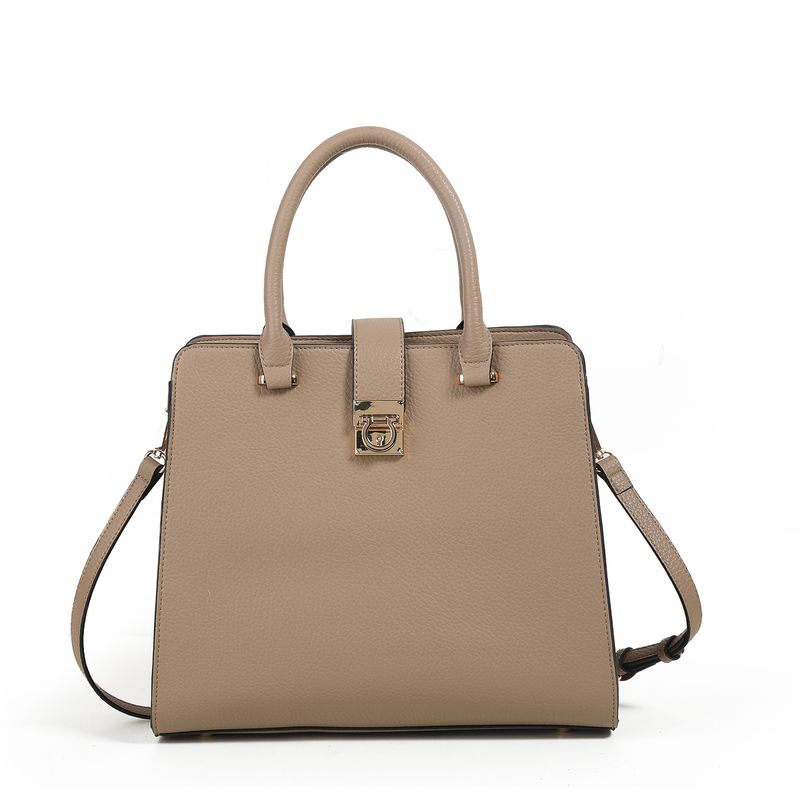SIDSEL håndveske med lås beige