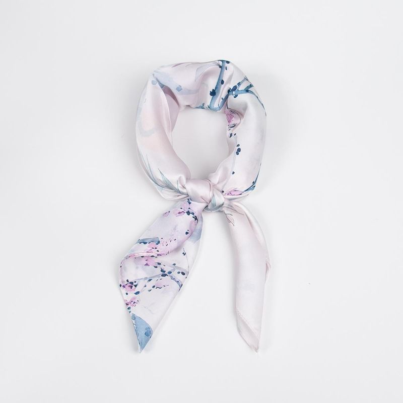 Liten scarf rosa med blommönster