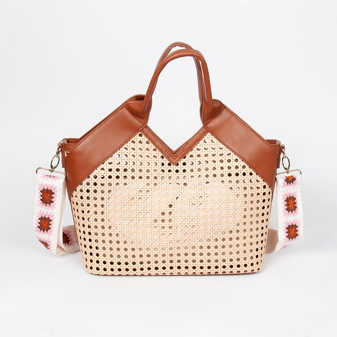 Huvudbild Inez shopper - cognac - rymlig och lätt väska