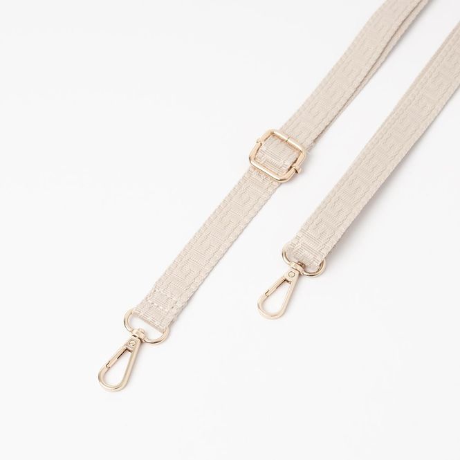 Huvudbild Smal axelrem beige - enfärgad väska rem med vävt ...