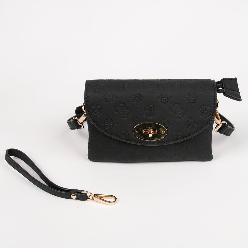 DANIELLE clutch svart med preget mønster