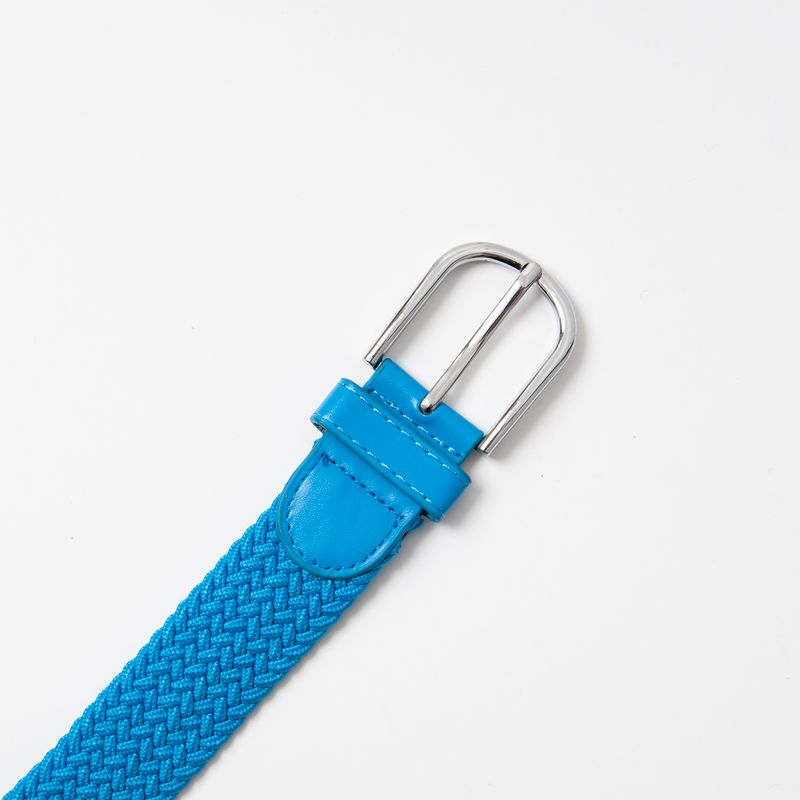 Stickat skärp, silver - kornblå