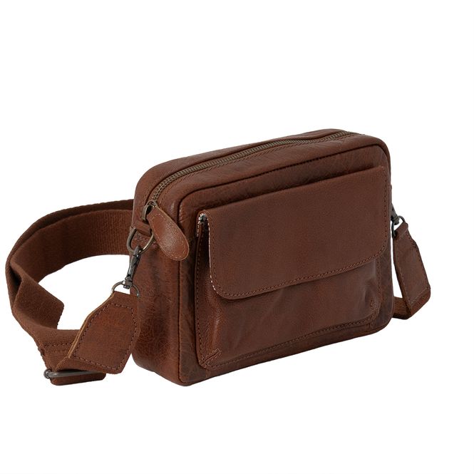 Huvudbild LAVA läder clutch med ytterficka - brun