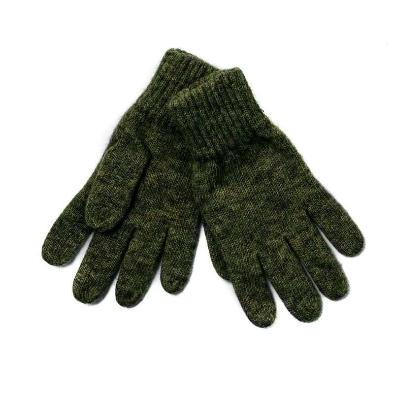 Stickad vante - olivgrön