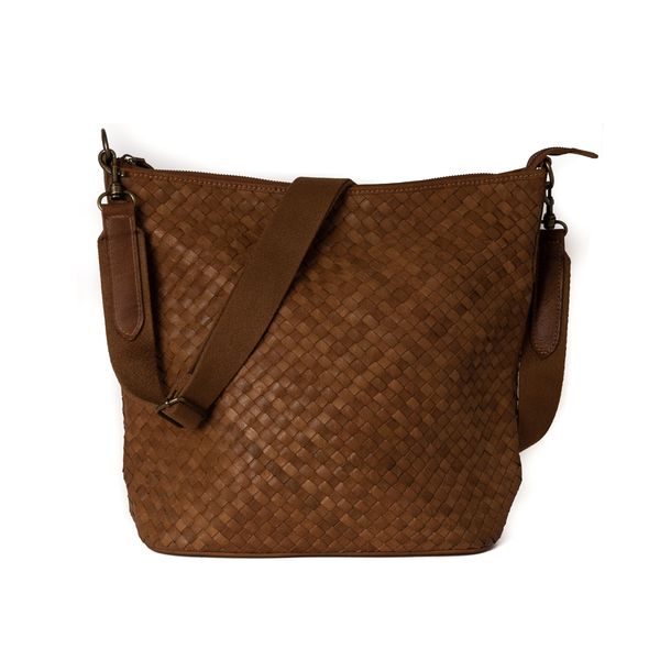 Bild på Läderväska O'LALA vävd crossbody-väska - Brun