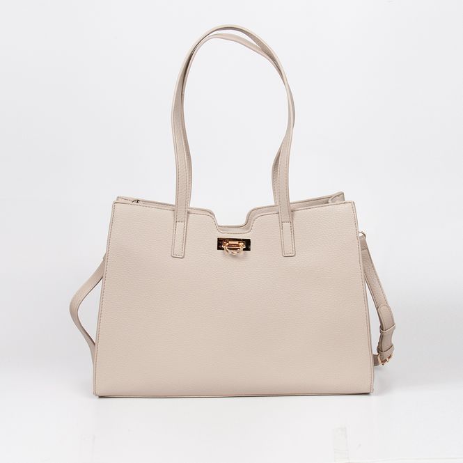 Huvudbild INE shopper - beige - rymlig väska i tidlös ...