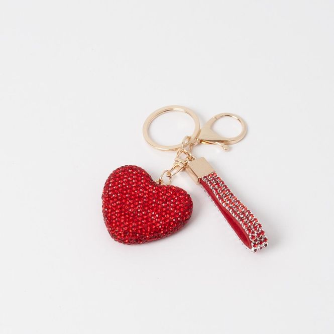 Huvudbild Väskadekoration glitter HJÄRTA - röd
