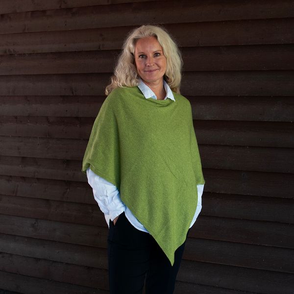 Huvudbild Poncho i kashmir/ull - lime