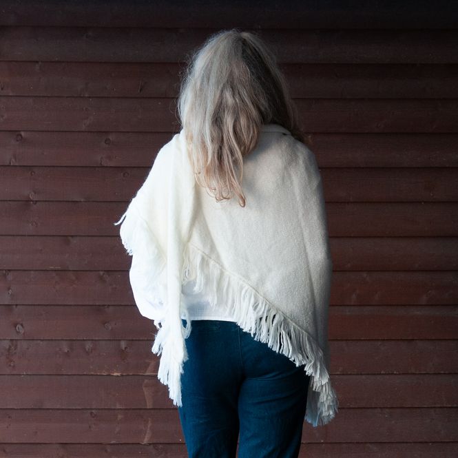 Hovedbilde Sjal i mohairmix - offwhite