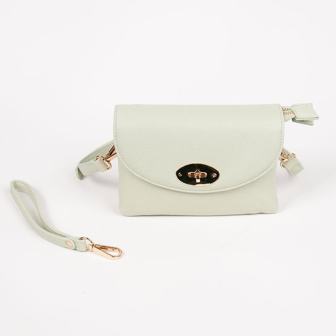 Huvudbild DANIELLE clutch ljus grön i imiterat skinn