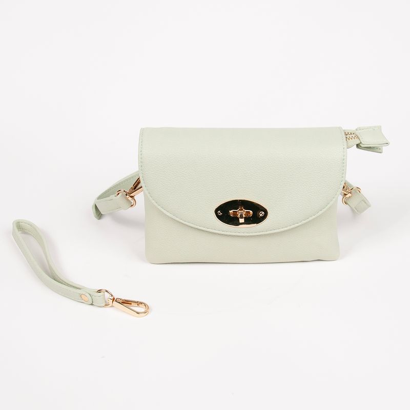 DANIELLE clutch lys grønn i imitert skinn
