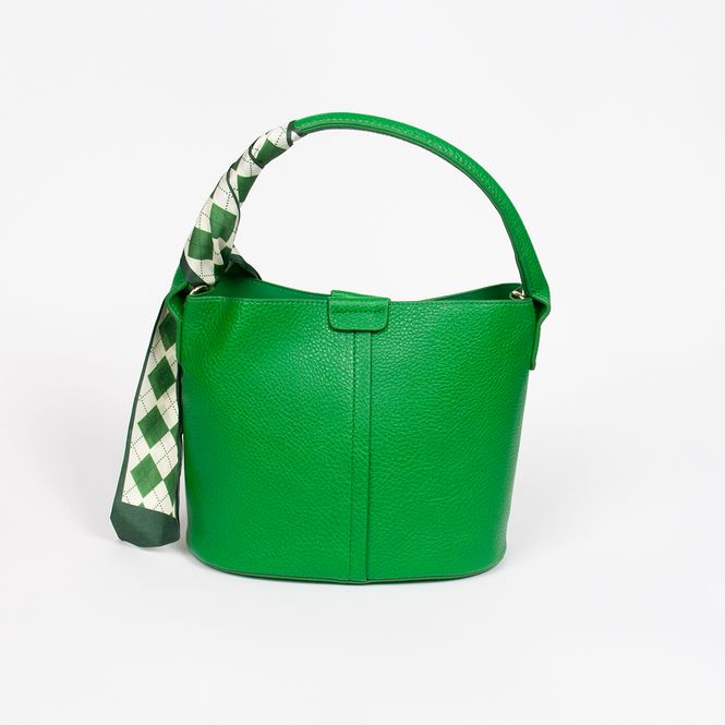Huvudbild Ibelin liten bucketbag - grön - feminin väska med ...