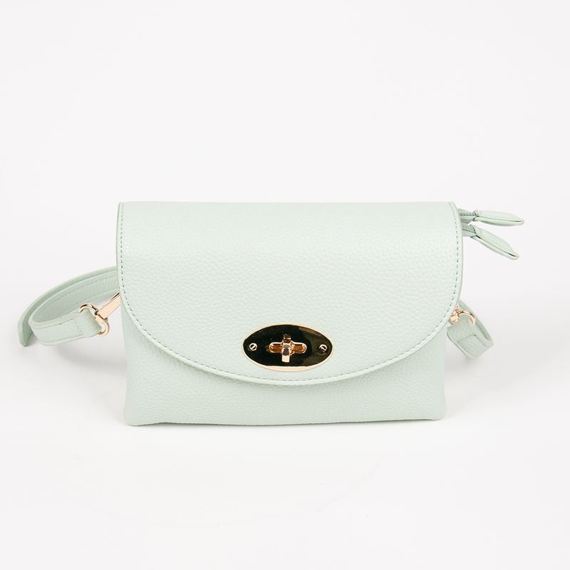 DANIELLE clutch mint grønn i imitert skinn