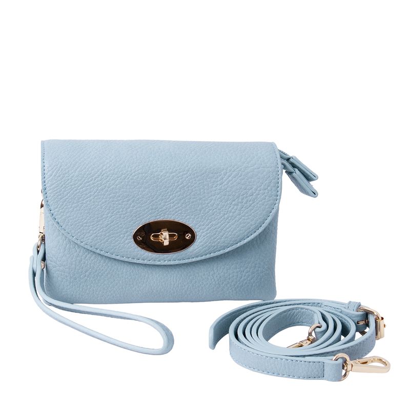 DANIELLE clutch blå pastel i imitert skinn