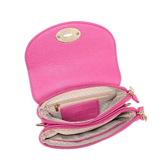 Huvudbild DANIELLE clutch stark rosa i imiterat skinn