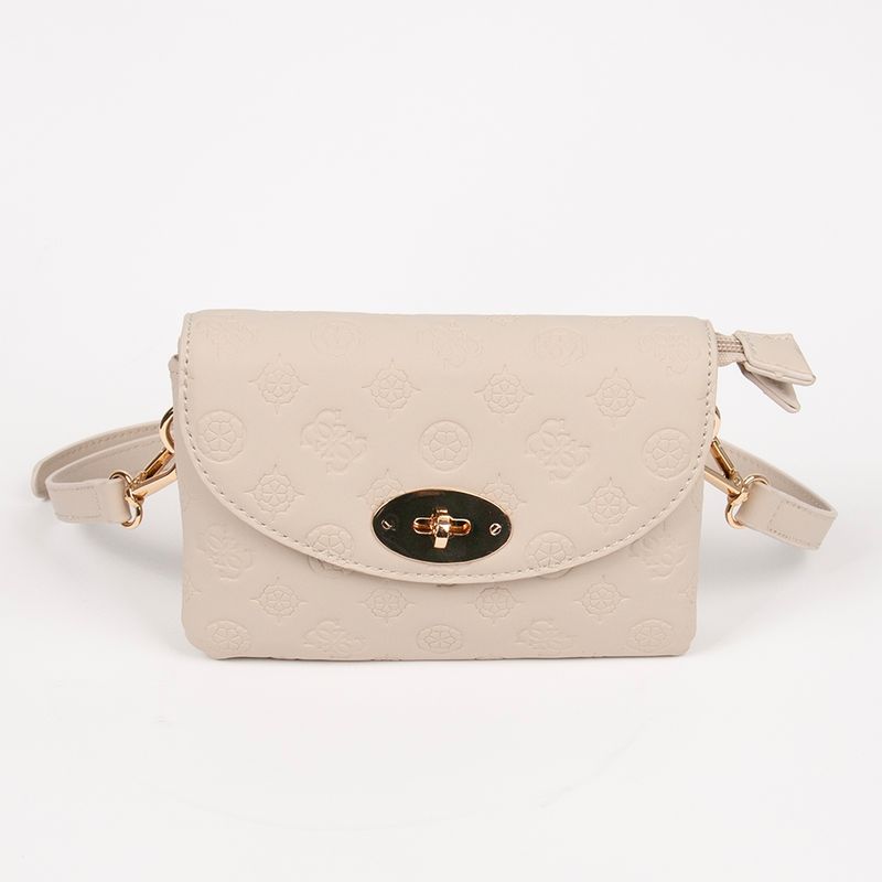 DANIELLE clutch ljus beige med präglat mönster