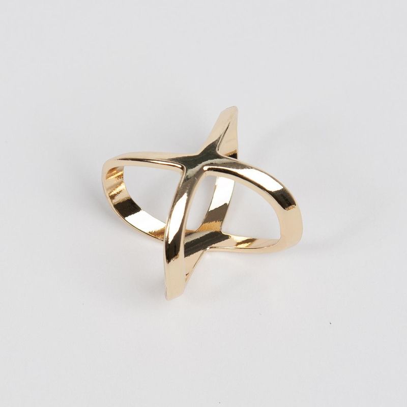 Stor halsduksring enkel X - guld