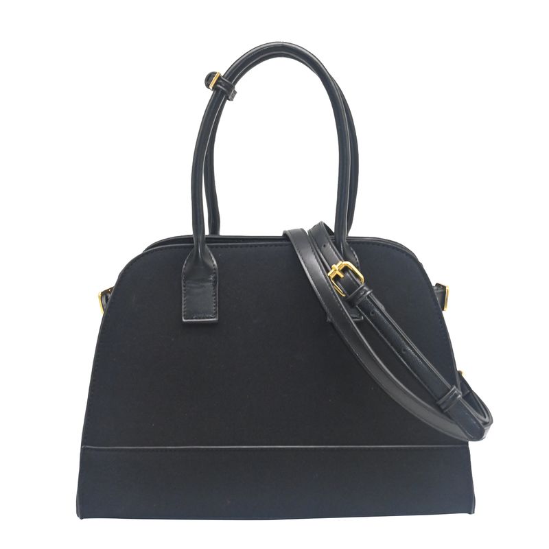 KINE bowler bag i imitert semsket skinn svart