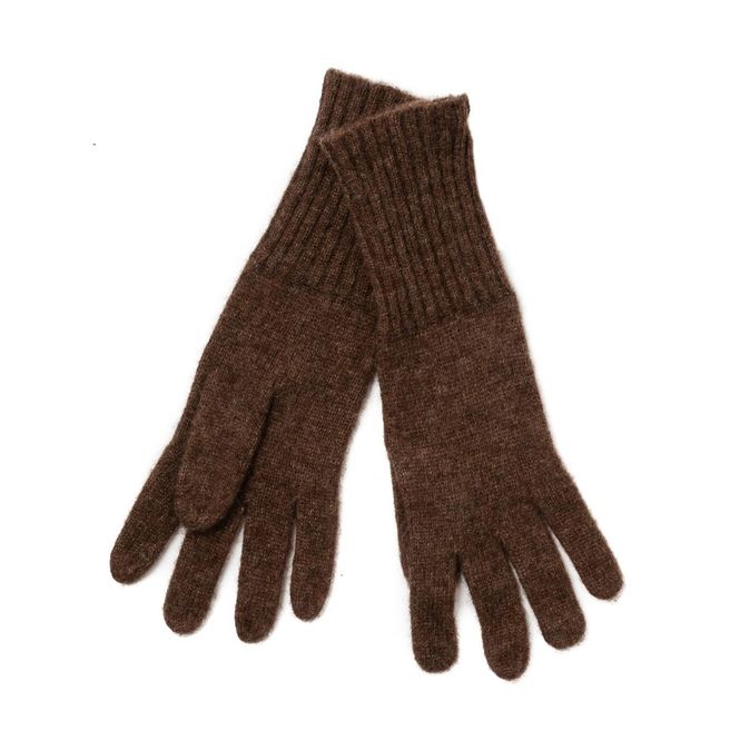 Huvudbild Lång stickad vante - brun