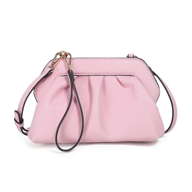 JOELLE portemone clutch/veske lys rosa - liten veske med skulderrem