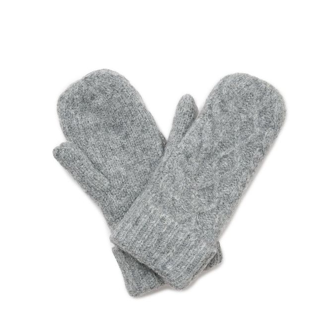 Huvudbild Stickade vantar med ull - grå