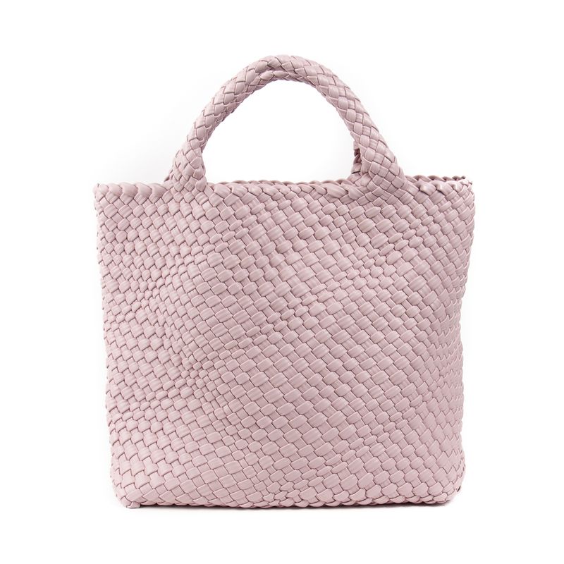 Billie flätad shopper - ljusrosa - rymlig och tidlös väska