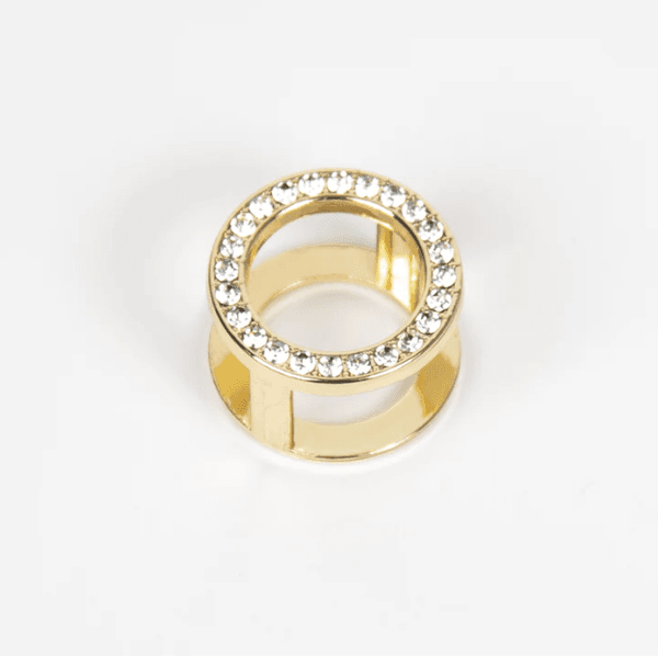 Huvudbild Halsduksring sirkel med strass - guld