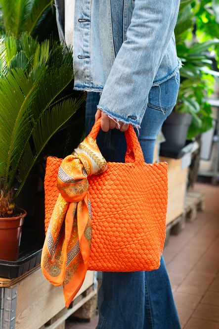Huvudbild BILLIE flätad handväska - orange