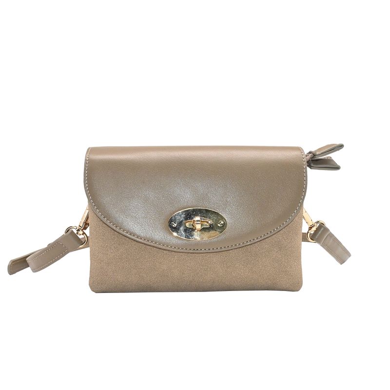 DANIELLE clutch med semsket look - beige