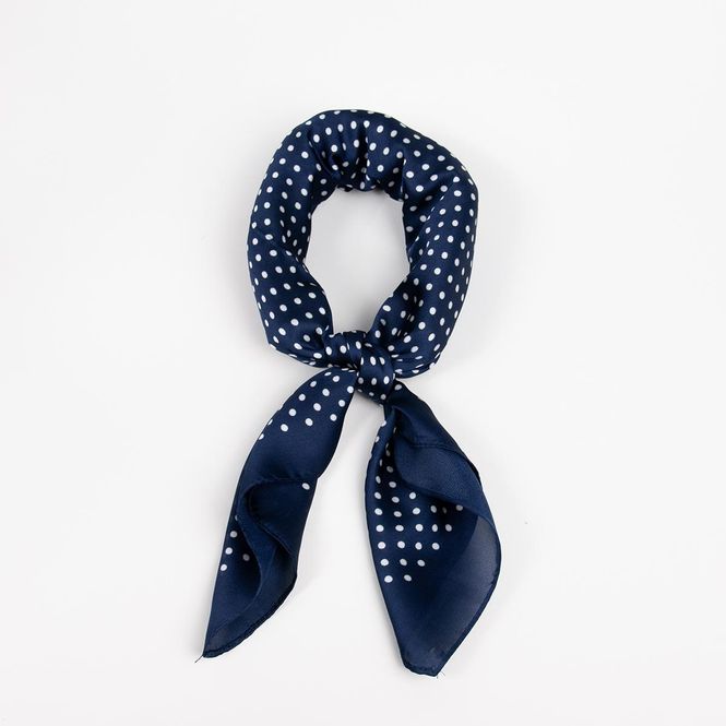 Huvudbild Liten scarf marinblå med prickar