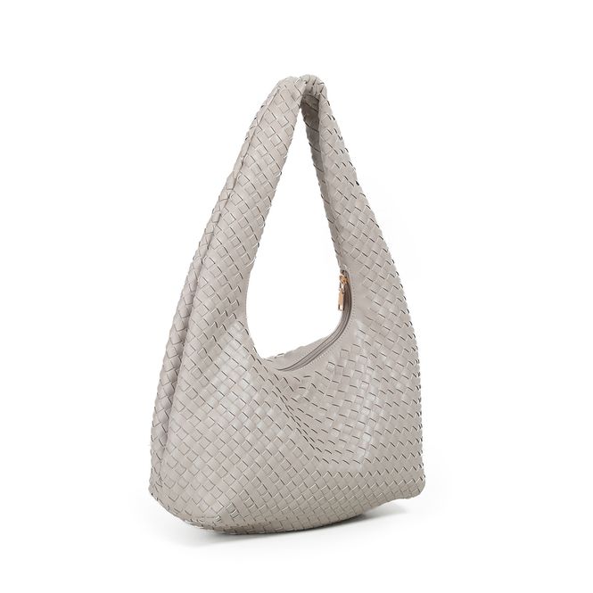 Huvudbild June flätad axelväska ljus beige