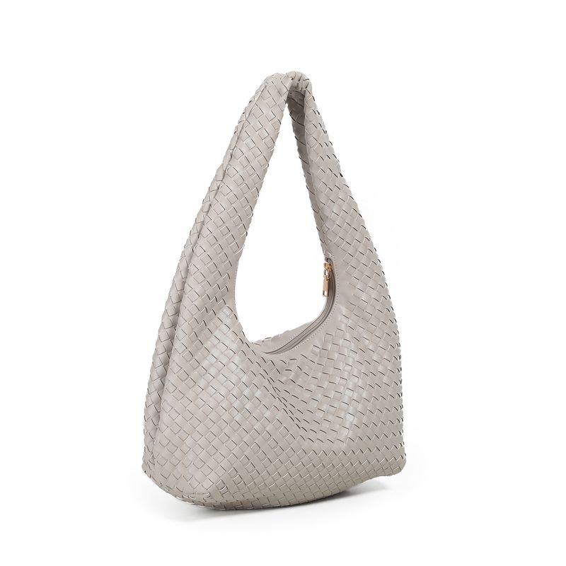 June flettet skulderveske lys beige