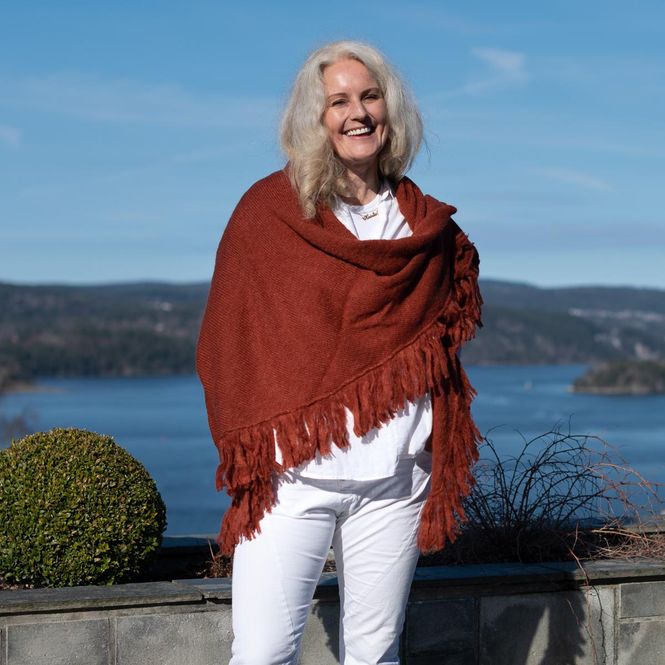 Huvudbild Sjal i mohairmix - mörk orange