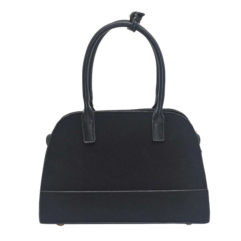 KITTY liten bowler bag i imitert semsket skinn svart