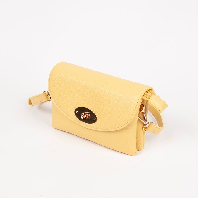 Huvudbild DANIELLE clutch ljus gul i imiterat skinn