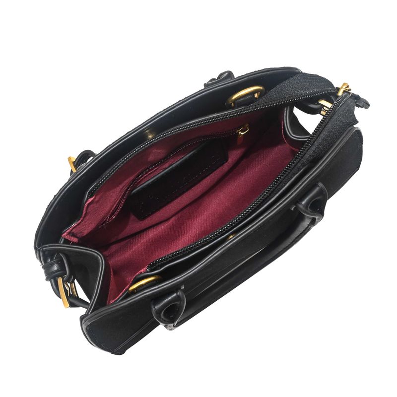 KITTY liten bowler bag i imitert semsket skinn svart