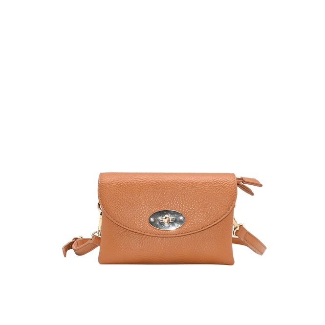 Hovedbilde DANIELLE clutch varm cognac i imitert skinn