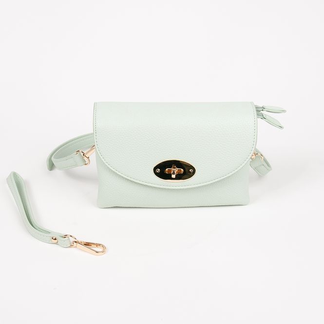 Huvudbild DANIELLE clutch mint i imiterat skinn