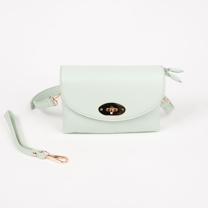DANIELLE clutch mint grønn i imitert skinn