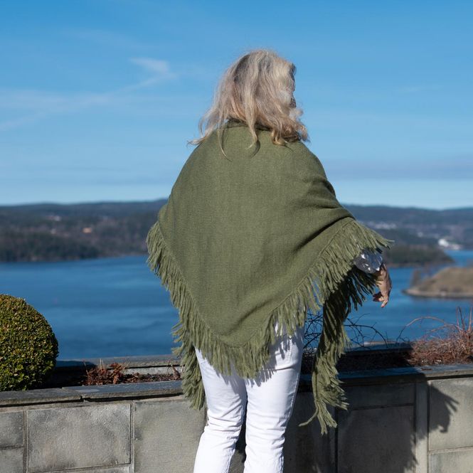Hovedbilde Sjal i mohairmix - olivengrønn