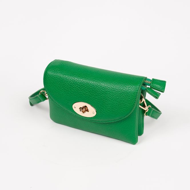 Huvudbild DANIELLE clutch stark grön i imiterat skinn